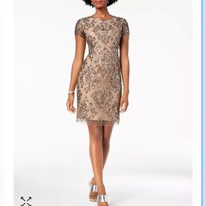 Adrianna Papell short fully beaded dress size 16 NWT